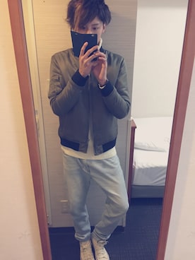 「VENCEEXCHANGE（ヴァンスエクスチェンジ）のアイテム（ブルゾン）」を使った、HAYATOさん（メンズ・180cm）の冬コーディネート