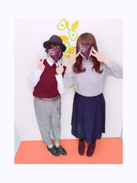 「プリクラ」｜「アイテム（ブーティ）」を使った、むーたさん（レディース・155cm）の冬コーディネート