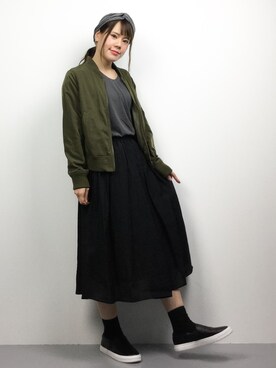 「TIENS ecoute（ティアンエクート）のアイテム（ジャケット/アウター）」を使った、natsumiさん（レディース・160cm）の春コーディネート
