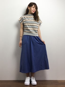 「PLAIN CLOTHING（プレーンクロージング）のアイテム（スカート）」を使った、natsumiさん（レディース・160cm）の春コーディネート