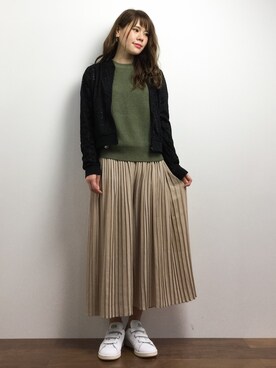 「ANAP（アナップ）のアイテム（ブルゾン）」を使った、natsumiさん（レディース・160cm）の春コーディネート