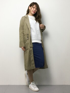 「select MOCA（セレクトモカ）のアイテム（トレンチコート）」を使った、natsumiさん（レディース・160cm）の春コーディネート