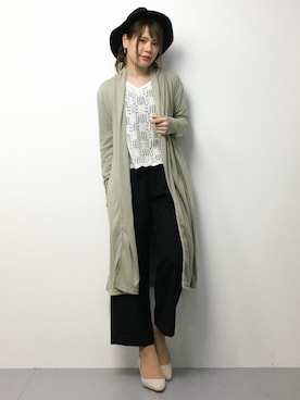 「透かし編みニット」｜natsumiさん（レディース・160cm）の春コーディネート