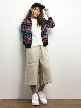 「ANAP（アナップ）のアイテム（ブルゾン）」を使った、natsumiさん（レディース・160cm）の春コーディネート