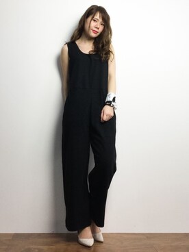 「anap mimpi（アナップミンピ）のアイテム（つなぎ/オールインワン）」を使った、natsumiさん（レディース・160cm）の春コーディネート