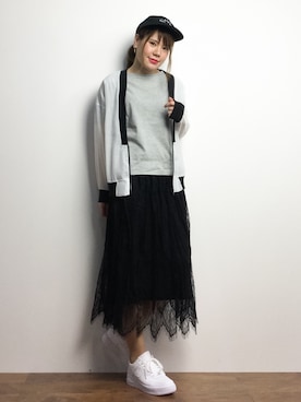 「Settimissimo（セッティミッシモ）のアイテム（ブルゾン）」を使った、natsumiさん（レディース・160cm）の春コーディネート