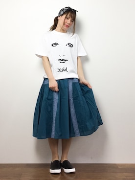「chambre de charme（シャンブルドゥシャーム）のアイテム（スカート）」を使った、natsumiさん（レディース・160cm）の春コーディネート