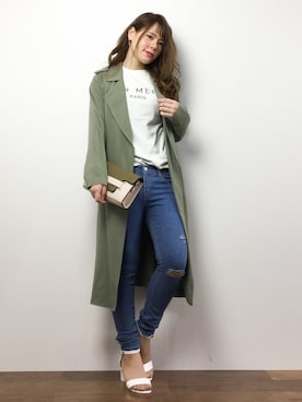 「海外セレブ風」｜「アイテム（トレンチコート）」を使った、natsumiさん（レディース・160cm）の春コーディネート
