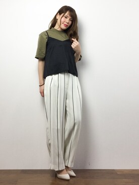 「UP START（アップスタート）のアイテム」を使った、natsumiさん（レディース・160cm）の春コーディネート
