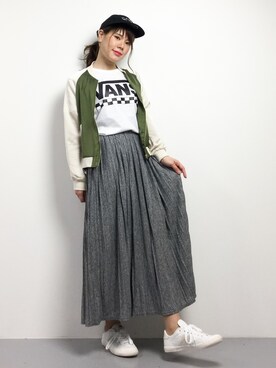 「RAY CASSIN（レイカズン）のアイテム（ブルゾン）」を使った、natsumiさん（レディース・160cm）の春コーディネート
