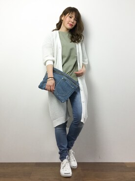 「Ameri（アメリ）のアイテム（Tシャツ/カットソー）」を使った、natsumiさん（レディース・160cm）の春コーディネート