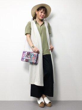 「BLISS POINT（ブリスポイント）のアイテム（その他アウター）」を使った、natsumiさん（レディース・160cm）の春コーディネート