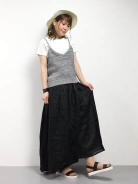 natsumiさんの「G0877 リネンギャザーラップスカート」を使ったコーディネート