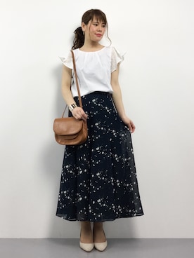 「Ameri（アメリ）のアイテム（スカート）」を使った、natsumiさん（レディース・160cm）の夏コーディネート