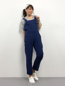「SLY（スライ）のアイテム（オールインワン・サロペット）」を使った、natsumiさん（レディース・160cm）の夏コーディネート
