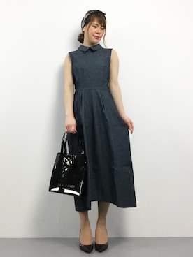 「Ameri（アメリ）のアイテム（ワンピース/ドレス）」を使った、natsumiさん（レディース・160cm）の夏コーディネート