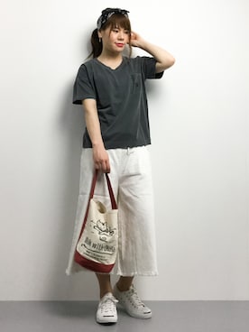 「チャイハネ（チャイハネ）のアイテム（ショルダーバッグ）」を使った、natsumiさん（レディース・160cm）の夏コーディネート