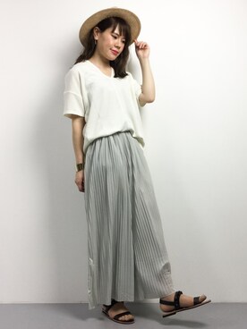 「UP START（アップスタート）のアイテム」を使った、natsumiさん（レディース・160cm）の夏コーディネート