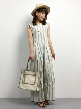 「Factor=（ファクターイコール）のアイテム（つなぎ/オールインワン）」を使った、natsumiさん（レディース・160cm）の夏コーディネート