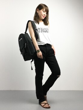 「unrelaxing（アンリラクシング）のアイテム」を使った、natsumiさん（レディース・160cm）の夏コーディネート