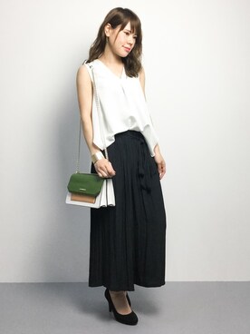 「& chouette（アンドシュエット）のアイテム（ショルダーバッグ）」を使った、natsumiさん（レディース・160cm）の夏コーディネート