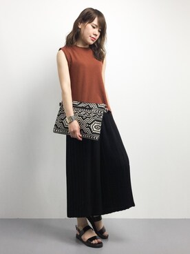 「Luz Llena (NEY)（ラズレナニー）のアイテム（バッグ）」を使った、natsumiさん（レディース・160cm）の夏コーディネート