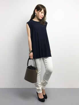 「Raisonne（レゾネ）のアイテム」を使った、natsumiさん（レディース・160cm）の夏コーディネート