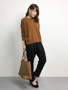 「クルーネックニット」｜natsumiさん（レディース・160cm）の夏コーディネート