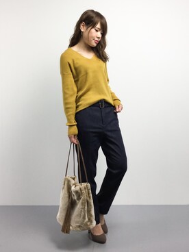 「L.H.P（エルエイチピー）のアイテム（トートバッグ）」を使った、natsumiさん（レディース・160cm）の秋コーディネート