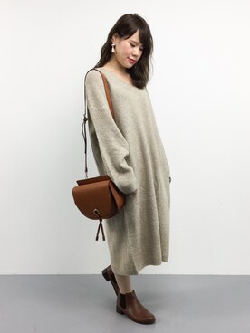 「だぼだぼ」｜「アイテム（ワンピース/ドレス）」を使った、natsumiさん（レディース・160cm）の秋コーディネート