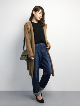 「ウエストイン」｜「アイテム（その他アウター）」を使った、natsumiさん（レディース・160cm）の秋コーディネート