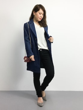 「coca（coca）（コカ）のアイテム（デニムジャケット）」を使った、natsumiさん（レディース・160cm）の秋コーディネート