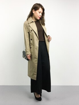 「niko and...（ニコアンド）のアイテム（トレンチコート）」を使った、natsumiさん（レディース・160cm）の秋コーディネート