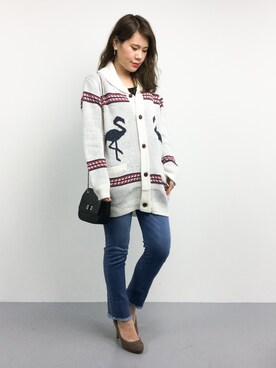 「カウチン」｜natsumiさん（レディース・160cm）の秋コーディネート