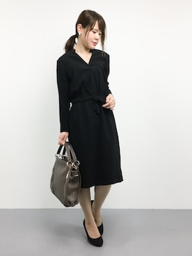「STRAWBERRY-FIELDS（ストロベリーフィールズ）のアイテム（ワンピース）」を使った、natsumiさん（レディース・160cm）の秋コーディネート