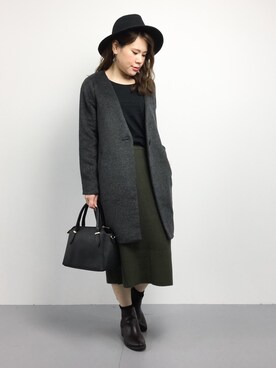 「rps（アールピーエス）のアイテム（チェスターコート）」を使った、natsumiさん（レディース・160cm）の秋コーディネート