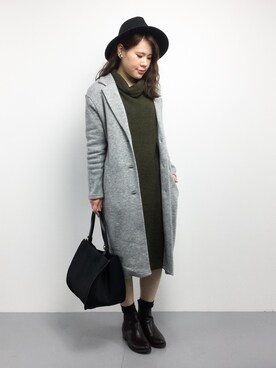 「リバーシブル」｜「アイテム（チェスターコート）」を使った、natsumiさん（レディース・160cm）の秋コーディネート