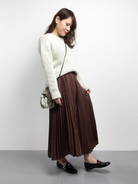 「ラビットファー」｜「アイテム（バッグ）」を使った、natsumiさん（レディース・160cm）の秋コーディネート