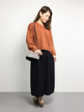 「TOPKAPI（トプカピ）のアイテム（ショルダーバッグ）」を使った、natsumiさん（レディース・160cm）の秋コーディネート