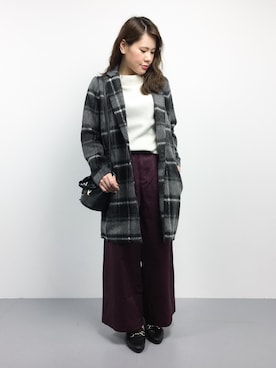 「RAY CASSIN（レイカズン）のアイテム（チェスターコート）」を使った、natsumiさん（レディース・160cm）の秋コーディネート