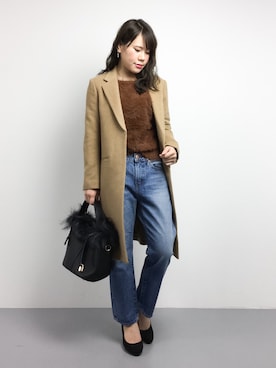 「フォックスファー」｜「アイテム（ジャケット/アウター）」を使った、natsumiさん（レディース・160cm）の秋コーディネート