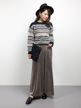 「coca（coca）（コカ）のアイテム（クラッチバッグ）」を使った、natsumiさん（レディース・160cm）の秋コーディネート