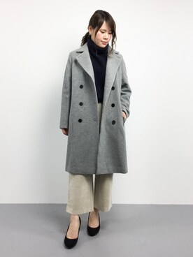 「ADAM ET ROPE'（アダムエロペ）のアイテム（チェスターコート）」を使った、natsumiさん（レディース・160cm）の冬コーディネート