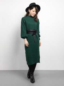 「バルーンスリーブ」｜natsumiさん（レディース・160cm）の冬コーディネート