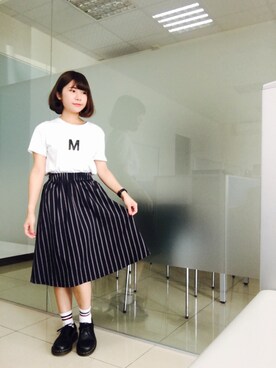 「Dr. Martens（ドクターマーチン）のDr.Martens (ドクターマーチン)/1461 3EYE GIBSON SHOES（その他シューズ）」を使った、アィーリンさん（レディース・148cm）の春コーディネート