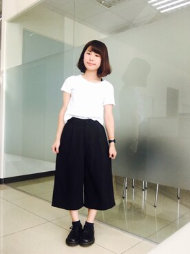 「Dr. Martens（ドクターマーチン）のDr.Martens (ドクターマーチン)/1461 3EYE GIBSON SHOES（その他シューズ）」を使った、アィーリンさん（レディース・148cm）の春コーディネート