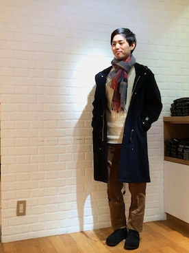 「orcival」｜「アイテム（モッズコート）」を使った、ナカザワさん（メンズ・165cm）の冬コーディネート