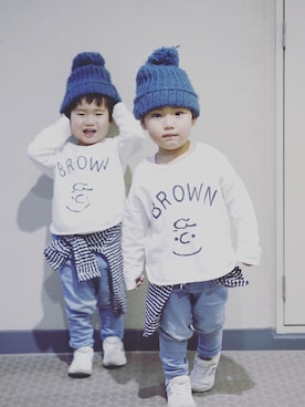 「ZARA KIDSのアイテム（帽子、グリーン系）」を使った、Y☻H  さん（キッズ・110cm）の春コーディネート