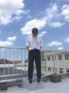 「school」｜「アイテム（キャップ）」を使った、Miyu Aikawaさん（レディース・152cm）の夏コーディネート