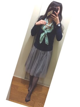 「アイテム（バンダナ/スカーフ）」を使った、のんたさん（レディース・157cm・20代）の春コーディネート